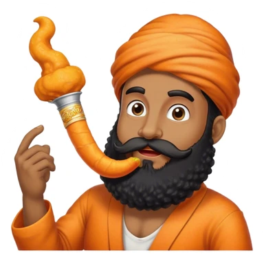 Black beard Jewish guy wearing a yamaca with Cheeto dust  sticker