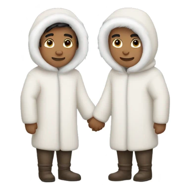 2 male Eskimo holding hands sticker