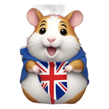 Fat hamster waiving uk flag  sticker