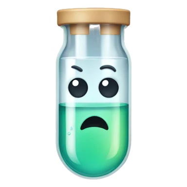 A test tube, crying in a bad mood sticker