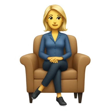 white woman sitting down on a chair sticker