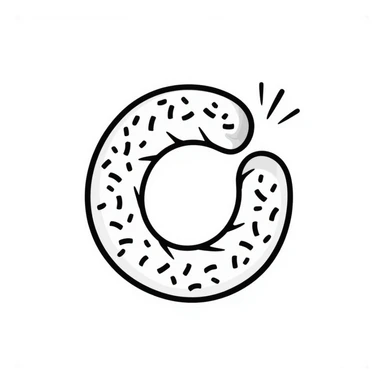 a simit, the Turkish sesame bagel, hand drawn doodle style sticker
