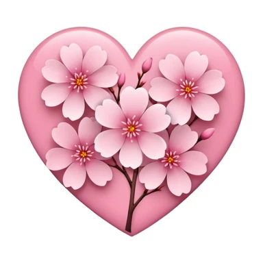 sakura flower inside a heart sticker