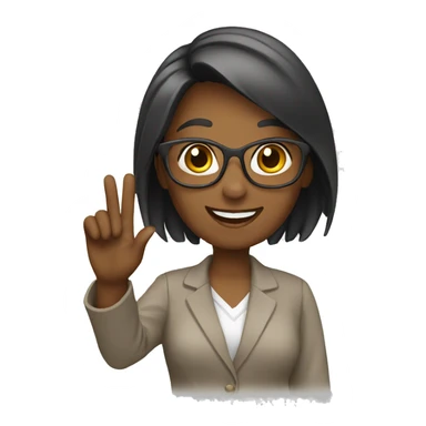 Female tutor waving sticker