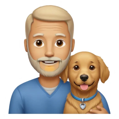 men with dog, 3 day beard, no hair sticker