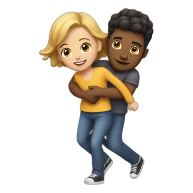 a guy carries a girl sticker