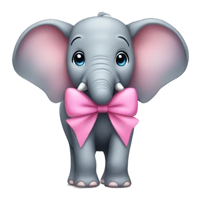 Elephant wearing a pink bow sticker