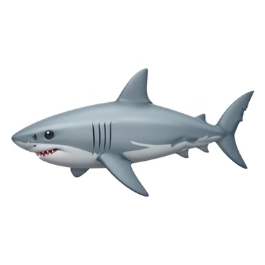 side view of shark body with a cat face sticker
