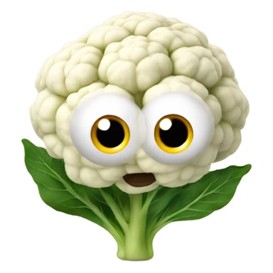 cauliflower looks into the mirror with big eyes sticker