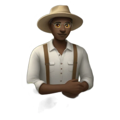 a black person in cotton field sticker