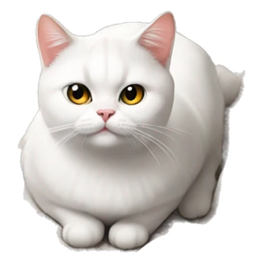 White plump British cat is chilling with newspaper  sticker