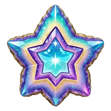 hd detailed glittering holographic star shaped geode sticker