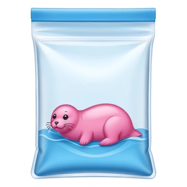 ziplock bag with blue and pink seal, empty sticker