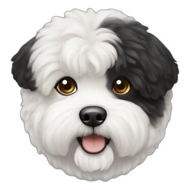 bichon-havanais-black-half-white-head sticker