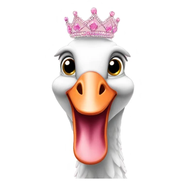 Pink silly goose wearing a tiara  sticker
