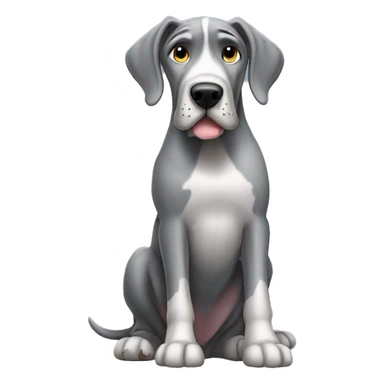 grey great dane sticker