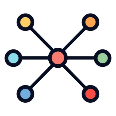 neural network node connection diagram, simplified for telegram sticker