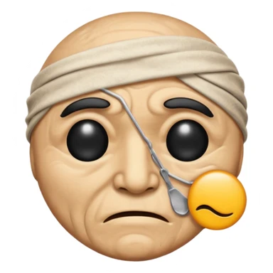 Create Emoji face only 1 eye patch black old person sticker