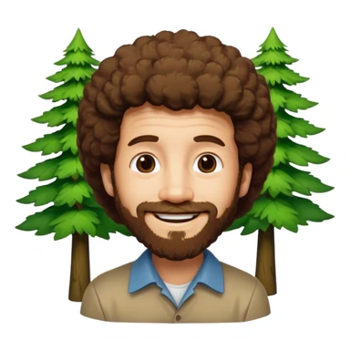 Bob Ross and Happy Little trees sticker
