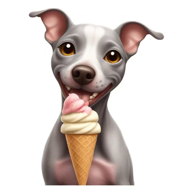 American Hairless Terrier eating ice cream sticker