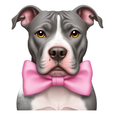 Grey bully pitbull girl with pink bows sticker