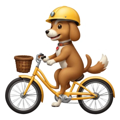 A dog riding a bike sticker