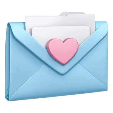 Romantic white pink light-blue love letter sticker