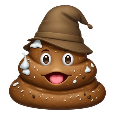 poop wearing a hat sticker