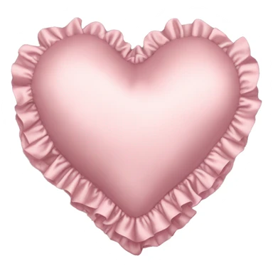 Light pink silk heart shaped pillow with ruffles sticker