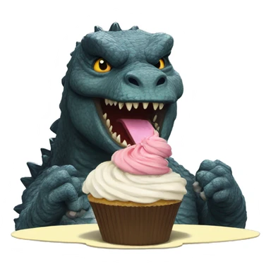 Godzilla eating a cupcake  sticker