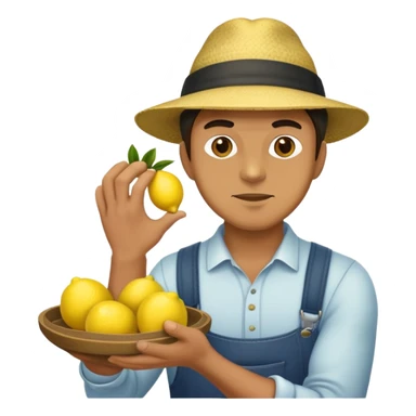 Man stealing lemons sticker