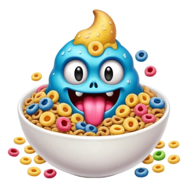  Emoji Vomit cereal monster vomit sexy horror disgusting cereal beast sticker