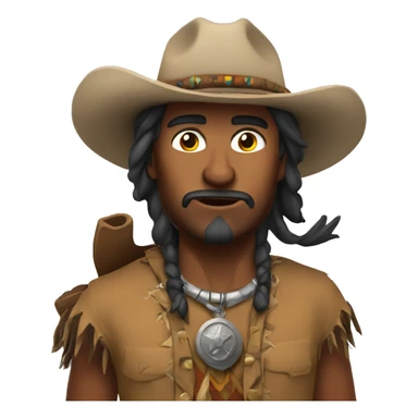 indian firing cowboy sticker
