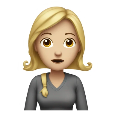 white woman with stomach ache sticker