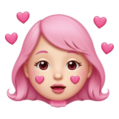 
A drooling, love-struck face emoji with floating pink hearts sticker