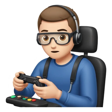 A disabled man playing vidéo game sticker