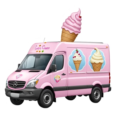 Sprinter 4500 van high roof delivery truck ice cream mobile  sticker