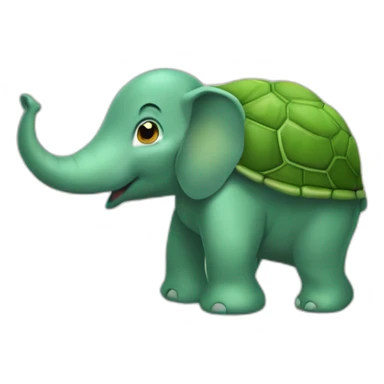 Tortue sur un éléphant sticker