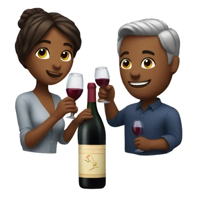 Cute couple sharing a bottle of wine sticker
