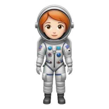 female cosmonaut in full length, standing, space suit, woman astronaut sticker