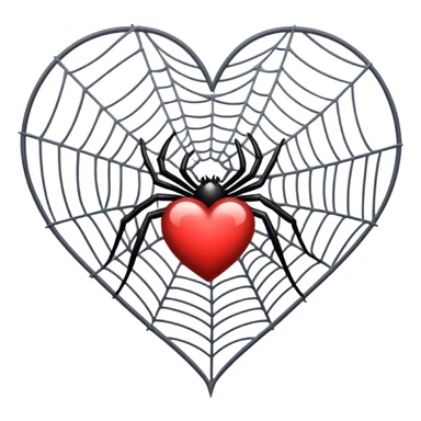 Spiderweb heart  sticker