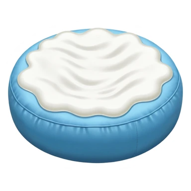 White liquid on bean bag sticker