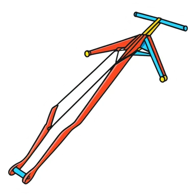 A colorful Y-shaped slingshot with elastic band sticker