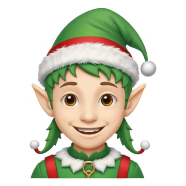 duende navideño con una sonrisa amplia y brackets en los dientes motivo odontologo sticker