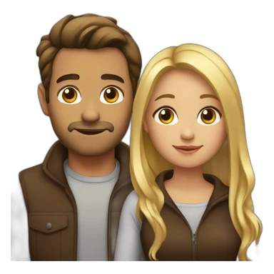 Couple brune et blond sticker