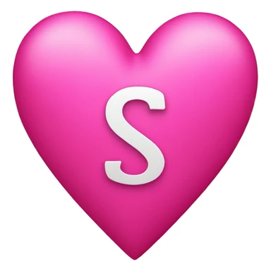 Bright pink heart with the initial s sticker