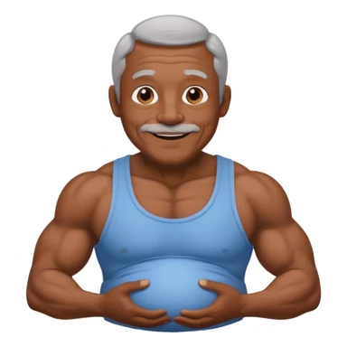 Grandpa that has muscles and is pregnant and is brown sticker