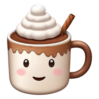 cup of hot cocoa with some marshmallow sticker