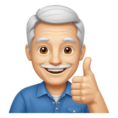 happy boomer showing thumbsup sticker