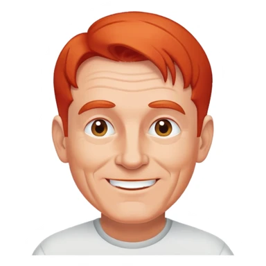 senior athletic white man, receding red hair, cheerful and friendly face sticker